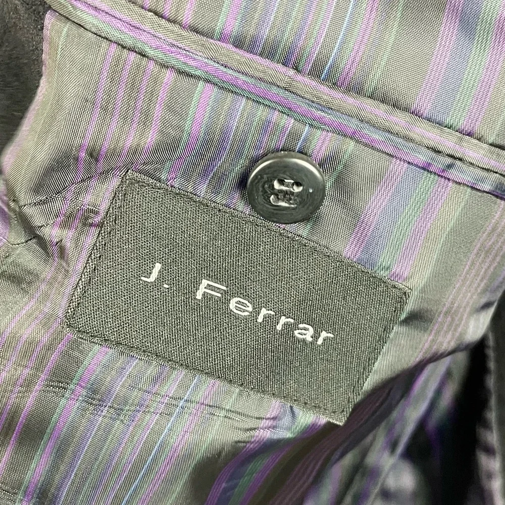 J. Ferrar Men's Black Velvet Blazer Evening Jacket Size XL Tall Cotton Holiday